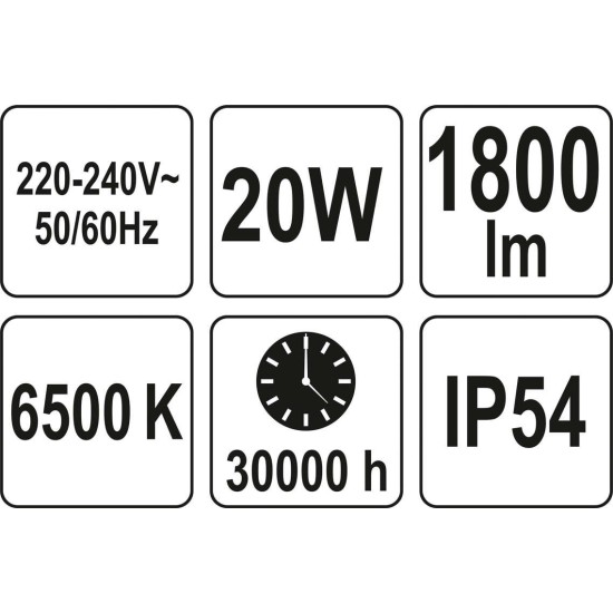 Elektromos LED fényvető mozgásérzékelős 30 W YATO Elektromos LED fényvető mozgásérzékelős 30 W YATO