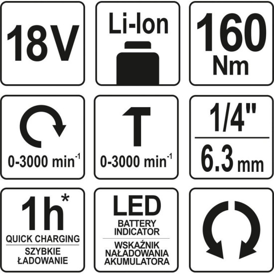 YATO ütvecsavarozó géptest 18V 160Nm