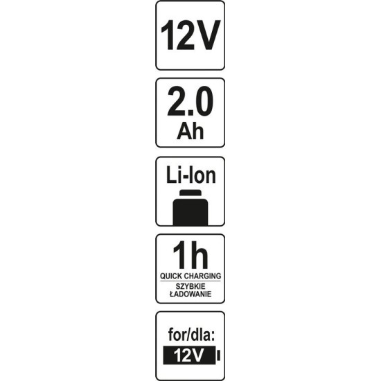 YATO 12V Li-ion akku 2.0 Ah