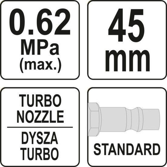 Pneumatikus lefúvató pisztoly turbó 45mm YATO