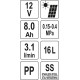 YATO Akkus és napelemes háti permetező szett 16 liter ( 12 V/ 8,0 Ah ) 