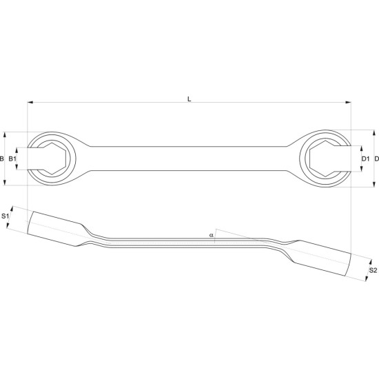 Fékcsőkulcs készlet 4 részes 8-17 mm ipari CrV 6140 YATO