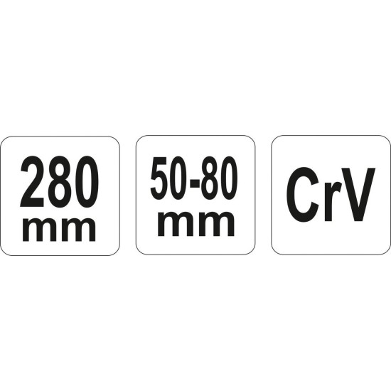 Állítható csapos körmös kulcs 50-80 mm / 280 mm CrV YATO