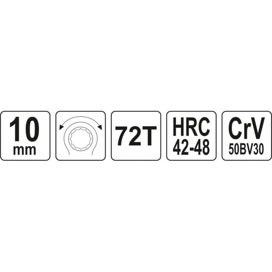 Racsnis csillagkulcs 10 mm / 145 mm CrV YATO