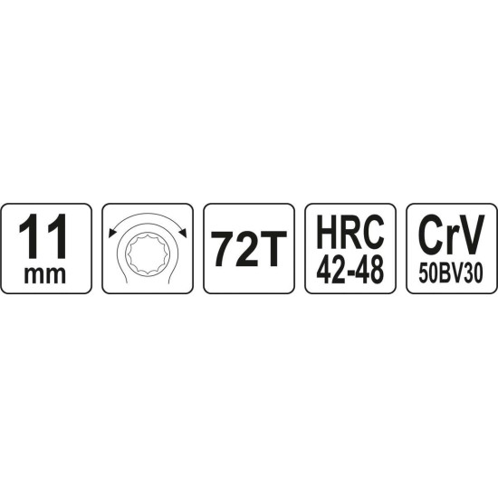 Racsnis csillagkulcs 11 mm / 170 mm CrV YATO