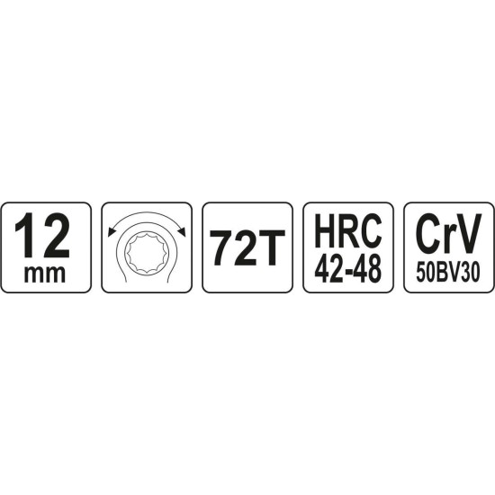 Racsnis csillagkulcs 12 mm / 175 mm CrV YATO