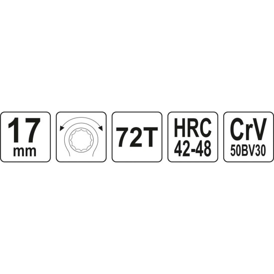Racsnis csillagkulcs 17 mm / 225 mm CrV YATO