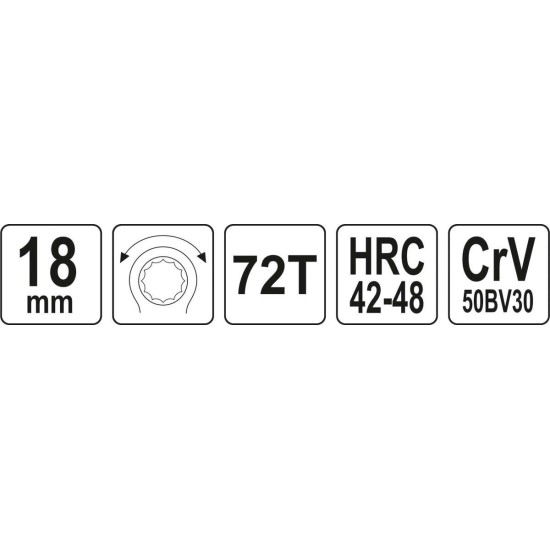 Racsnis csillagkulcs 18 mm / 225 mm CrV YATO