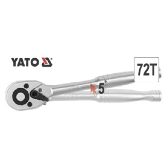Racsnis hajtószár 1/4" 125 mm 72T CrV YATO