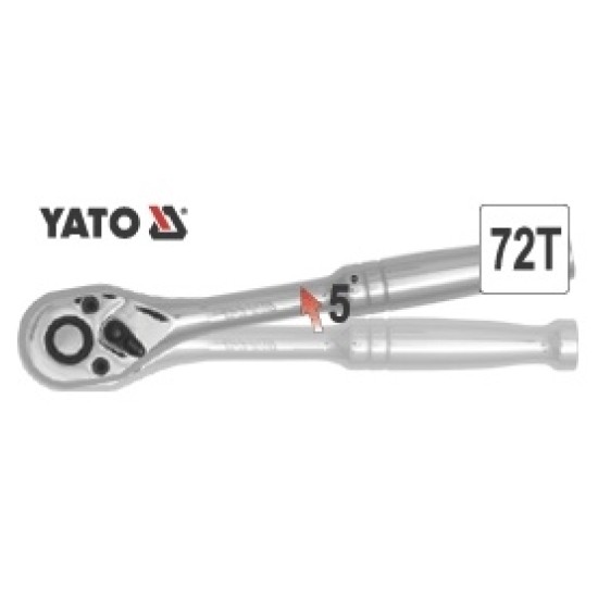 Racsnis hajtószár 1/2" 250 mm 72T egyenes szár CrV YATO