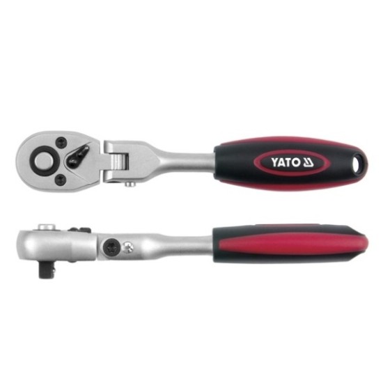 Racsnis hajtószár 1/4" 159 mm 72T csuklós ±90° egyenes szár CrV YATO