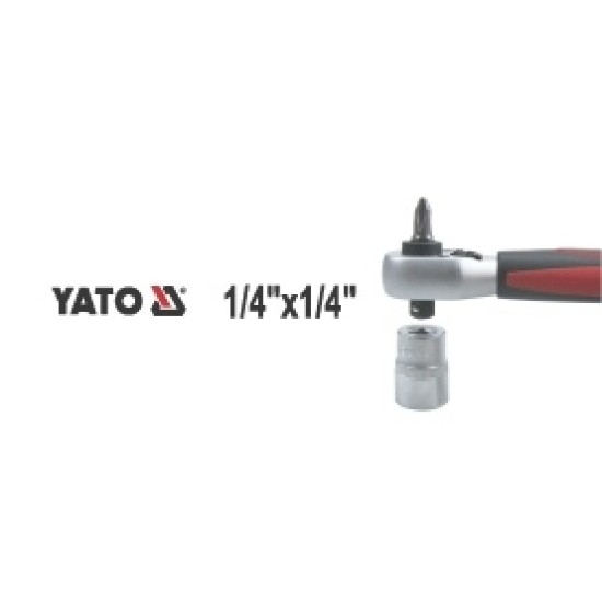 Racsnis hajtószár 1/4" 136 mm 72T, 10 mm bit és dugókulccsal CrV YATO