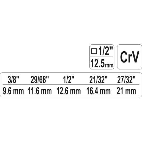 Lépcsős radiátor kulcs 1/2" YATO