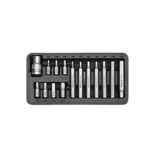Bit készlet 15 részes (imbusz) H4-H12 1/2" YATO