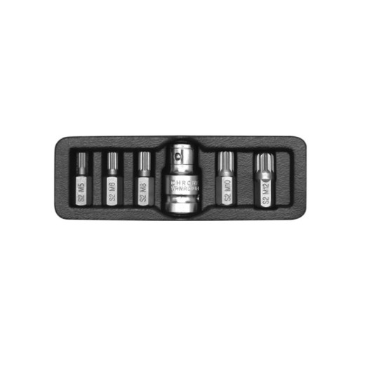 Bit készlet 6 részlet SPLINE M5-M12 L=30 mm 1/2" YATO