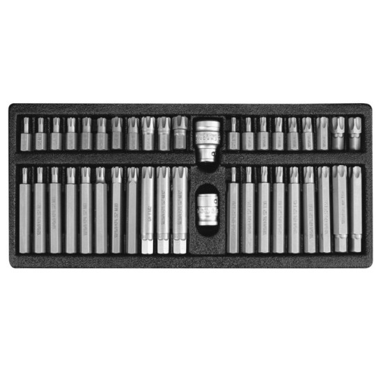 Torx bit készlet 42 részes (1/2" T20-T70+RIBE) YATO