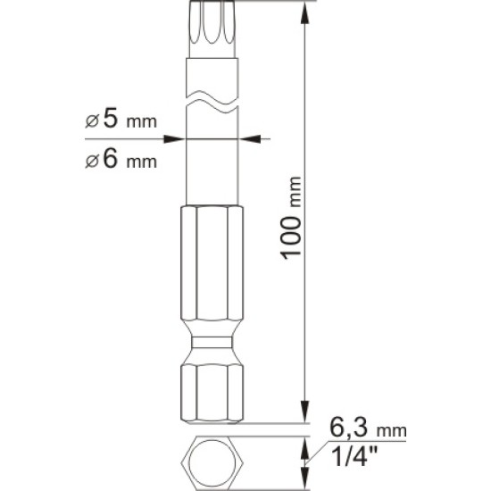 Bithegy T10 + T27 1/4" 100 mm 2 db YATO