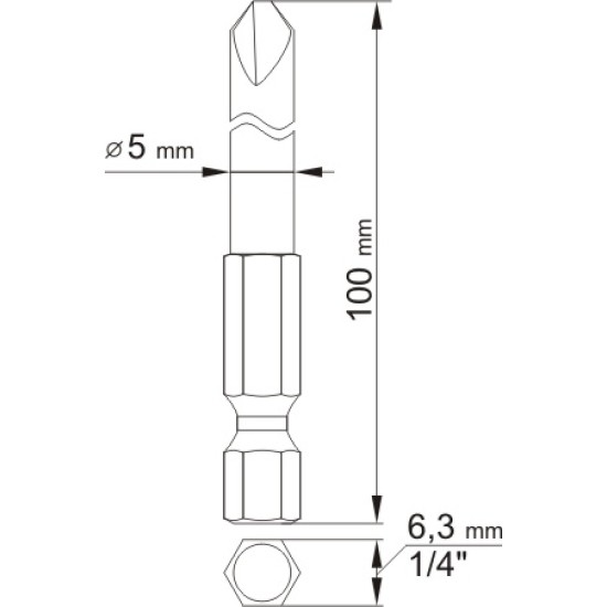 Bithegy Tri-Wing TW1 + TW3 1/4" 100 mm 2 db/bl YATO