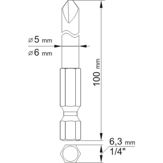 Bithegy Tri-Wing NR2 + NR4 1/4" 100 mm 2 db/bl YATO