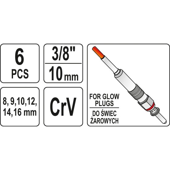 YATO 3/8" gyújtásszerelő kulcskészlet