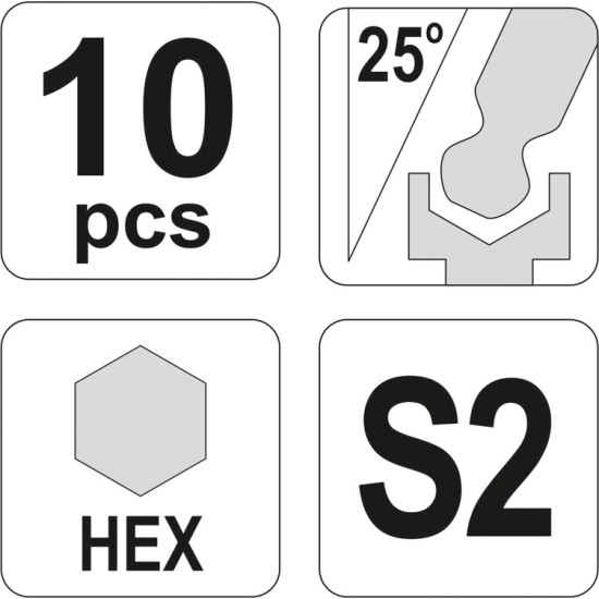 Hosszú gömbfejű imbuszkulcs készlet 10 részes 1,27-10 mm S2 YATO