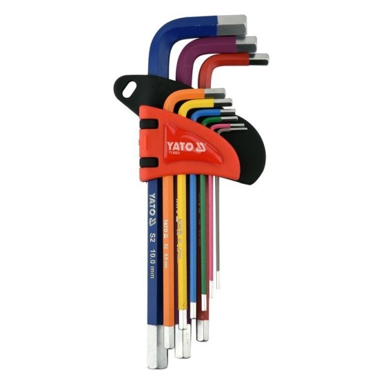 Hoszított imbuszkulcs készlet 9 részes 1,5 - 10 mm S2 YATO