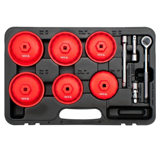 YATO 15 részes tányéros olajszűrű leszedő készlet, 3/8"