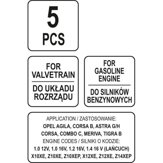 Vezérlés rögzítő készlet 5 részes Opel YATO