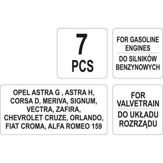 Vezérlés rögzítő készlet 7 részes Opel YATO
