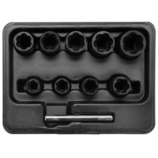 Roncsolt csavarfej leszedő készlet 10 részes 3/8" 10-19 mm YATO