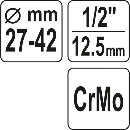 Axiál csukló szerelő két oldalas 27-42 mm YATO