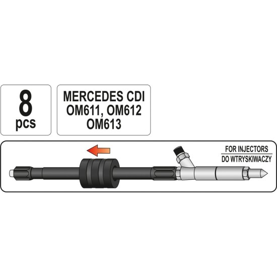 YATO injektor szerelő készlet, Mercedes motorokhoz