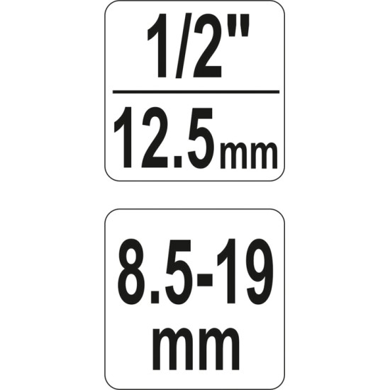 Sérültcsavar kiszedő 1/2" 8,5-19 mm YATO