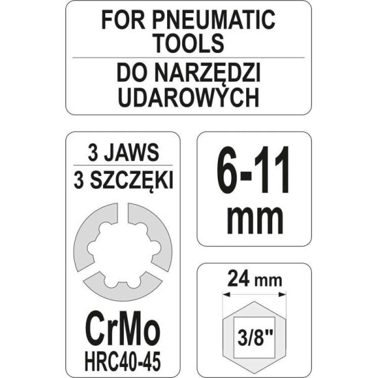 Tőcsavar kiszedő 3/8" 6-11 mm YATO