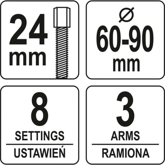 Univerzális vezérműtengely lehúzó 24mm CrV YATO