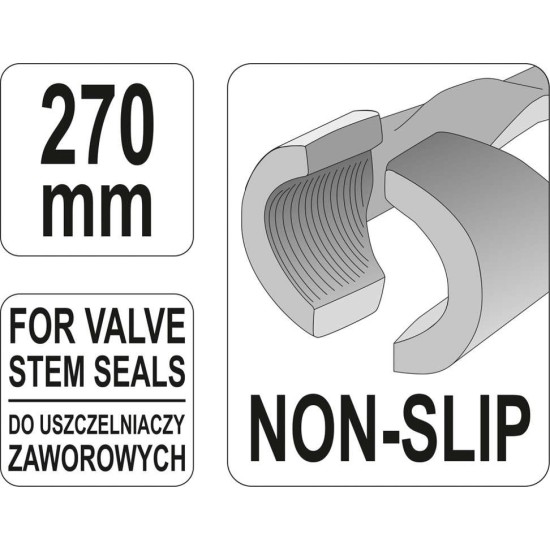 Szelepszár szimering fogó, hosszú 270 mm YATO