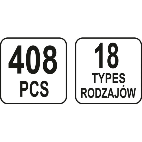 Műanyag patent készlet 408 részes Nissan YATO
