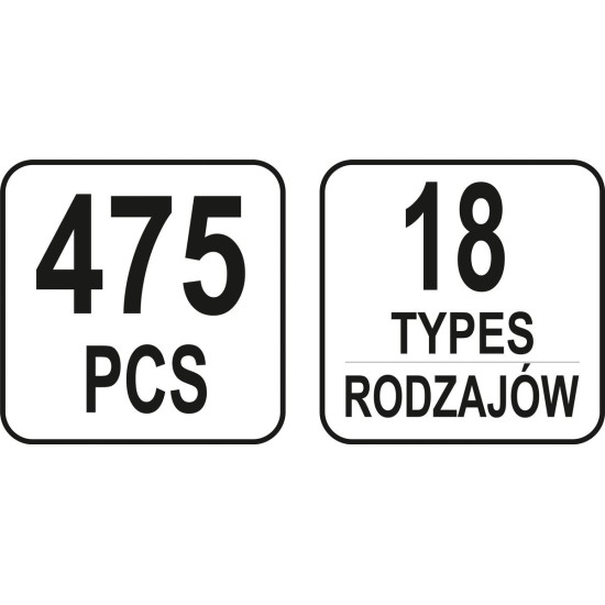Műanyag patent készlet 475 részes Mazda YATO