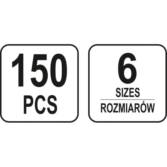 Rugós csap készlet 150 db YATO