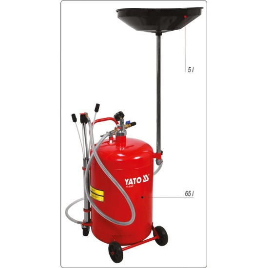 YATO Pneumatikus olajleszívó / olajgyűjtő 8 bar 65 liter