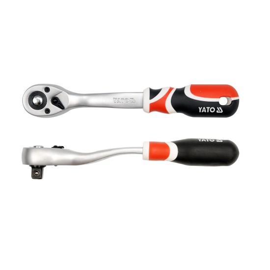 Racsnis hajtószár 1/2" 255 mm 72T hajlított szár, lágy fogantyús CrV YATO