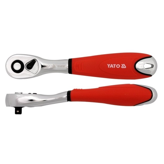 Racsnis hajtószár 1/4" 155 mm 72T hajlított szár CrV YATO