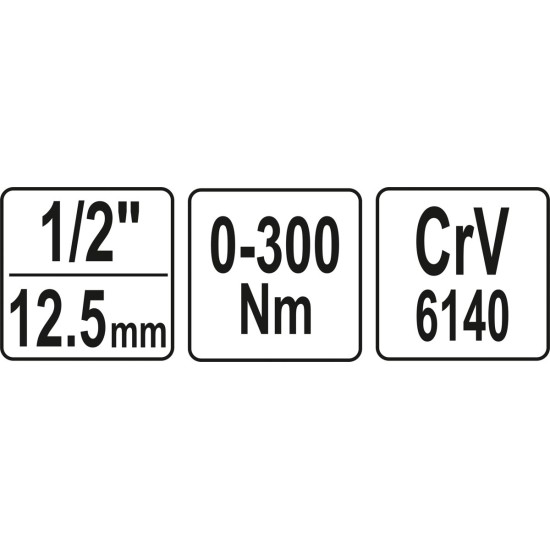 Nyomatékkulcs 1/2" 0-300 Nm CrV YATO