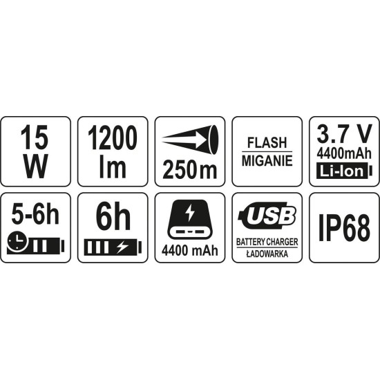 Akkus LED lámpa 1200 lumen YATO