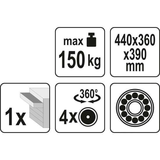 Fiókos műhelyzsámoly 150 kg YATO