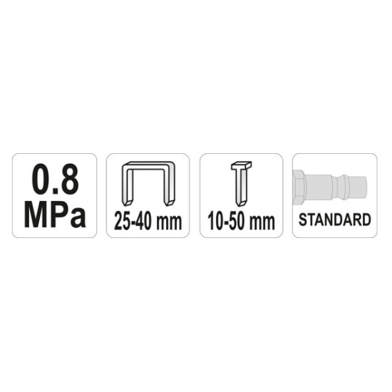 YATO Pneumatikus tűzőgép és szögbelövő , 25-40mm/10-50mm