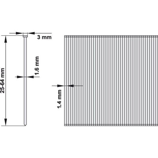 YATO Pneumatikus szögbelövő 25-64 mm 1/4" 8 BAR