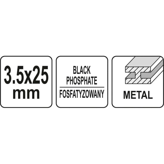 Szalagtáras gipszkarton csavar fémre 3,5 x 25 mm (1000 db/cs) YATO