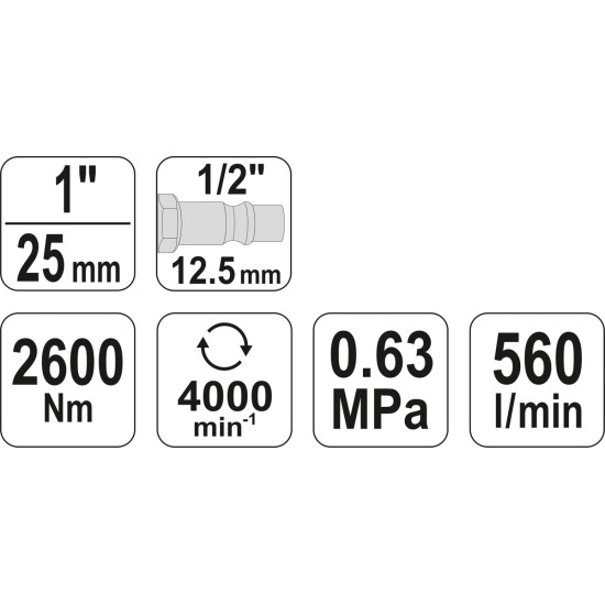 Pneumatikus ütvecsavarozó 1" 2600 Nm YATO