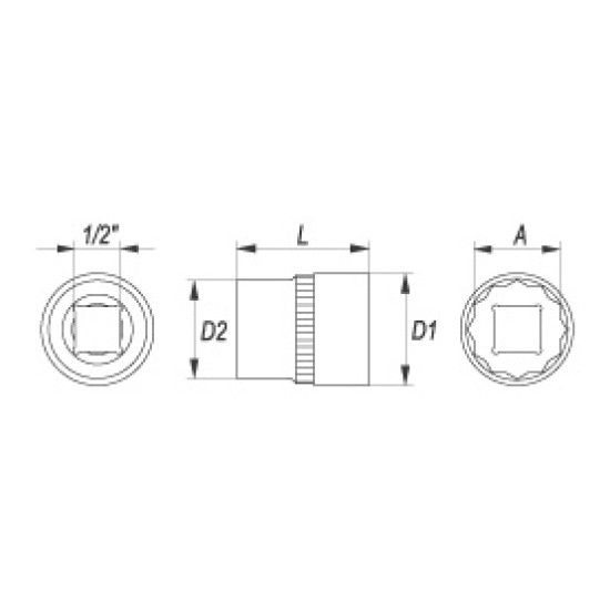 Dugókulcs 1/2" 10 mm 12 szögletű YATO